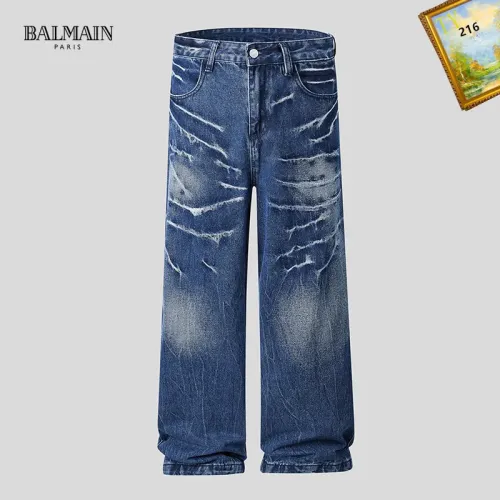 Wholesale Balmain Jeans For Men #1457827 $48.00 USD, Wholesale Quality Replica Balmain Jeans