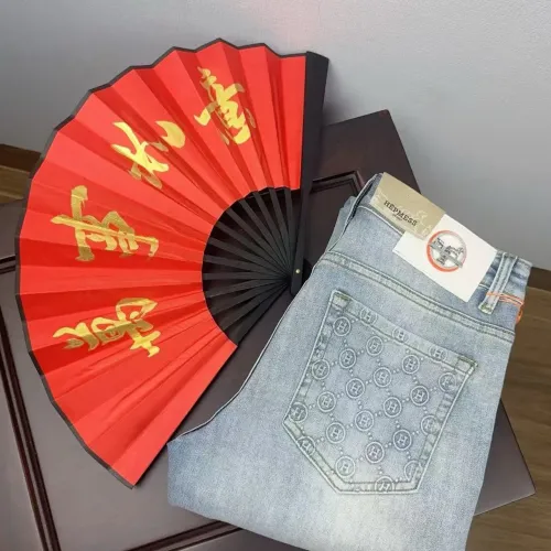 Replica Hermes Jeans For Men #1458028 $48.00 USD for Wholesale