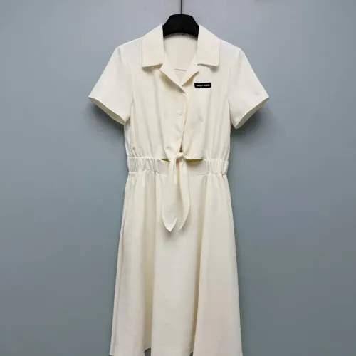 Wholesale MIU MIU Dresses Short Sleeved For Women #1458087 $118.00 USD, Wholesale Quality Replica MIU MIU Dresses