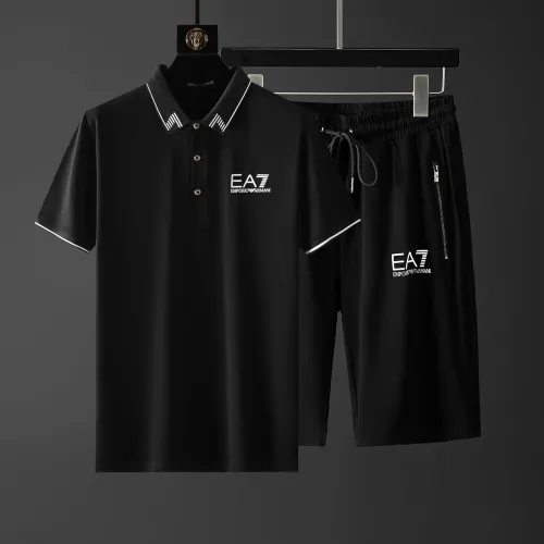 Wholesale Armani Tracksuits Short Sleeved For Men #1458093 $68.00 USD, Wholesale Quality Replica Armani Tracksuits