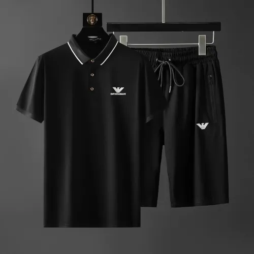 Wholesale Armani Tracksuits Short Sleeved For Men #1458094 $68.00 USD, Wholesale Quality Replica Armani Tracksuits