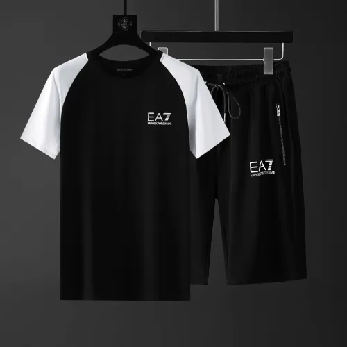 Wholesale Armani Tracksuits Short Sleeved For Men #1458099 $64.00 USD, Wholesale Quality Replica Armani Tracksuits