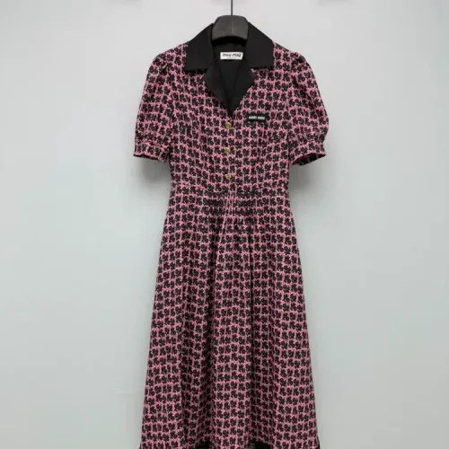 Wholesale MIU MIU Dresses Short Sleeved For Women #1458131 $128.00 USD, Wholesale Quality Replica MIU MIU Dresses