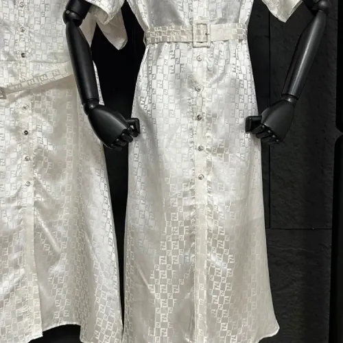 Replica Fendi Dresses Short Sleeved For Women #1458151 $92.00 USD for Wholesale