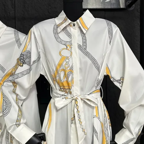 Replica Hermes Dresses Long Sleeved For Women #1458157 $85.00 USD for Wholesale
