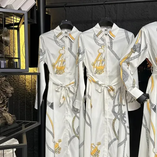 Replica Hermes Dresses Long Sleeved For Women #1458157 $85.00 USD for Wholesale