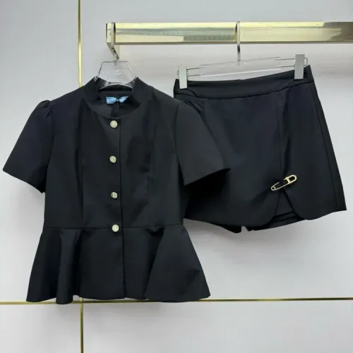 Wholesale Prada Tracksuits Short Sleeved For Women #1458489 $88.00 USD, Wholesale Quality Replica Prada Tracksuits