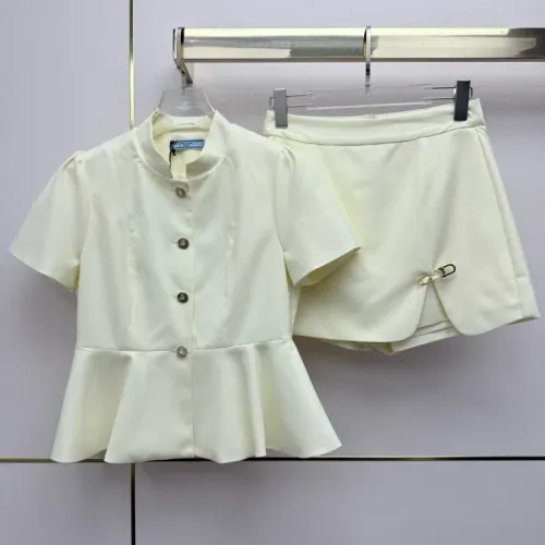 Wholesale Prada Tracksuits Short Sleeved For Women #1458490 $88.00 USD, Wholesale Quality Replica Prada Tracksuits