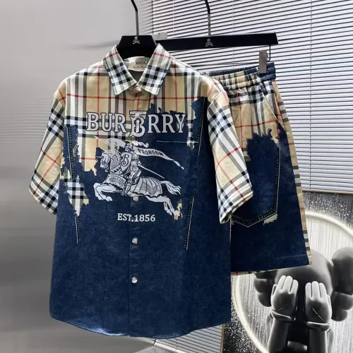 Replica Burberry Tracksuits Short Sleeved For Men #1458691 $82.00 USD for Wholesale