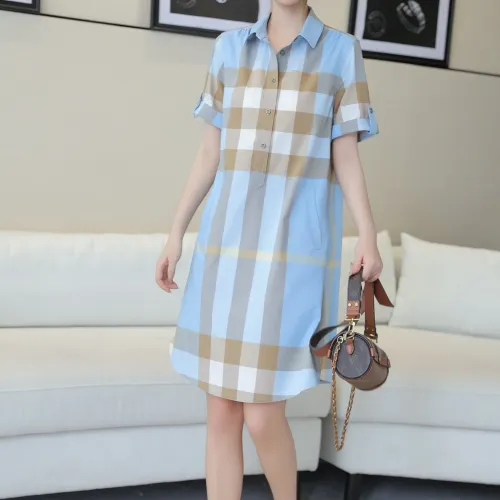 Replica Burberry Dresses Short Sleeved For Women #1458859 $85.00 USD for Wholesale