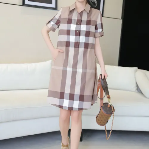 Replica Burberry Dresses Short Sleeved For Women #1458860 $85.00 USD for Wholesale