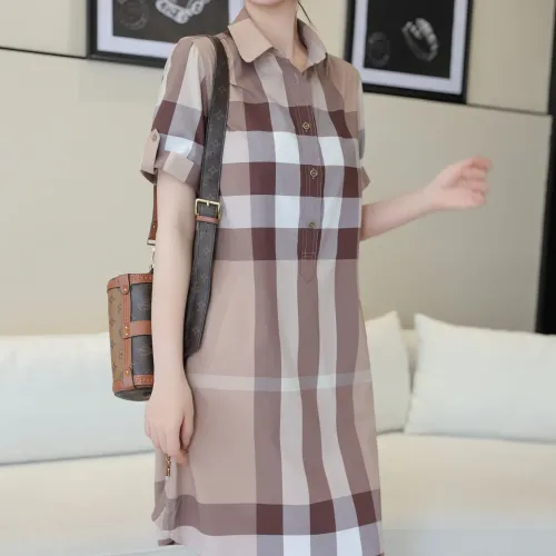 Replica Burberry Dresses Short Sleeved For Women #1458860 $85.00 USD for Wholesale