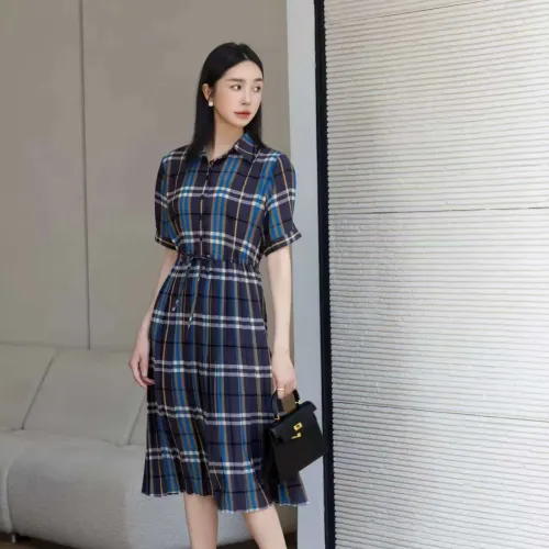 Replica Burberry Dresses Short Sleeved For Women #1458861 $85.00 USD for Wholesale
