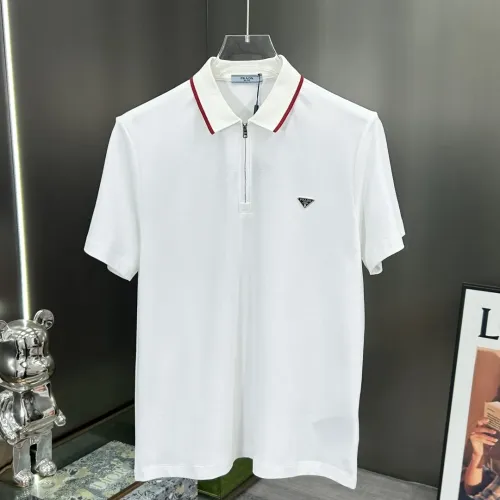 Wholesale Prada T-Shirts Short Sleeved For Men #1458953 $68.00 USD, Wholesale Quality Replica Prada T-Shirts