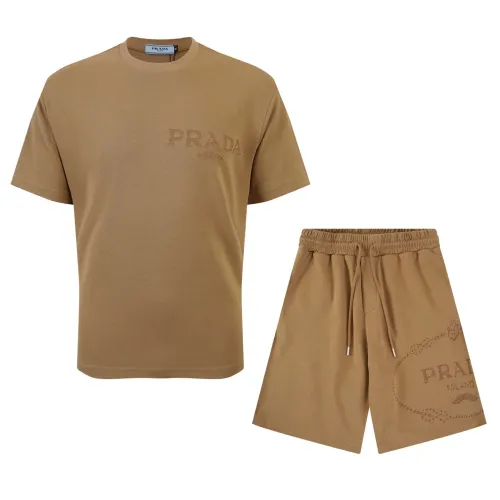 Wholesale Prada Tracksuits Short Sleeved For Men #1461340 $64.00 USD, Wholesale Quality Replica Prada Tracksuits