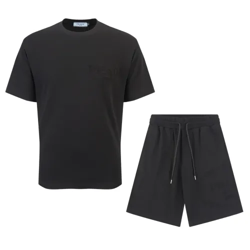 Wholesale Prada Tracksuits Short Sleeved For Men #1461341 $64.00 USD, Wholesale Quality Replica Prada Tracksuits