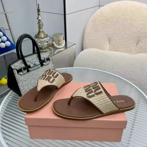 Replica MIU MIU Slippers For Women #1461847 $85.00 USD for Wholesale