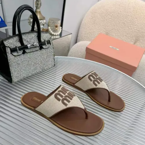 Replica MIU MIU Slippers For Women #1461850 $85.00 USD for Wholesale