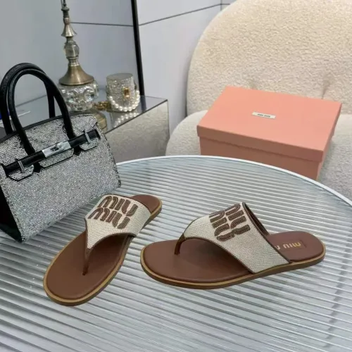 Replica MIU MIU Slippers For Women #1461850 $85.00 USD for Wholesale