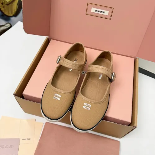 Replica MIU MIU Flat Shoes For Women #1462873 $85.00 USD for Wholesale