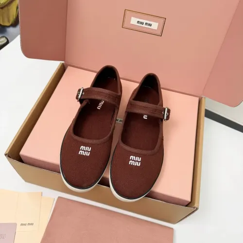 Replica MIU MIU Flat Shoes For Women #1462874 $85.00 USD for Wholesale