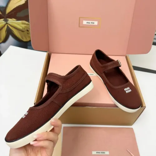 Replica MIU MIU Flat Shoes For Women #1462874 $85.00 USD for Wholesale