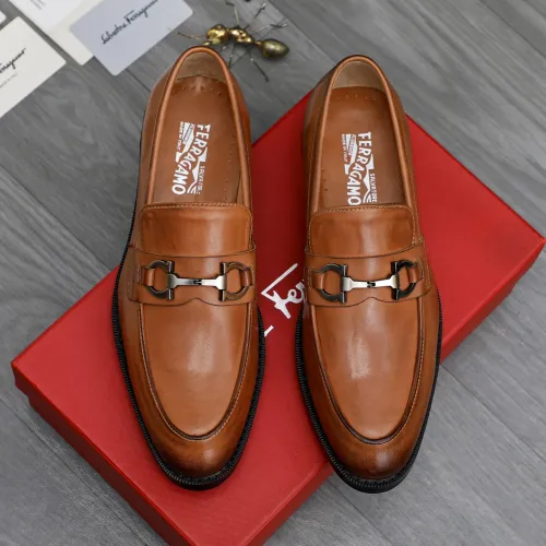 Replica Salvatore Ferragamo Leather Shoes For Men #1463283 $85.00 USD for Wholesale