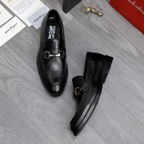 Replica Salvatore Ferragamo Leather Shoes For Men #1463285 $85.00 USD for Wholesale