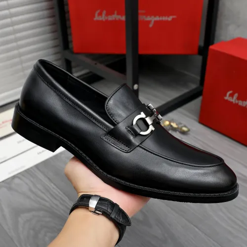 Replica Salvatore Ferragamo Leather Shoes For Men #1463285 $85.00 USD for Wholesale