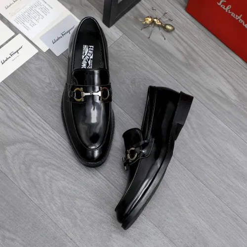 Replica Salvatore Ferragamo Leather Shoes For Men #1463288 $85.00 USD for Wholesale