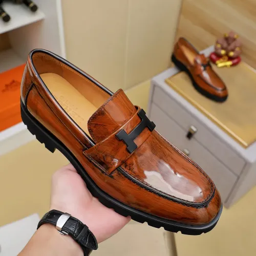 Replica Hermes Leather Shoes For Men #1463386 $96.00 USD for Wholesale