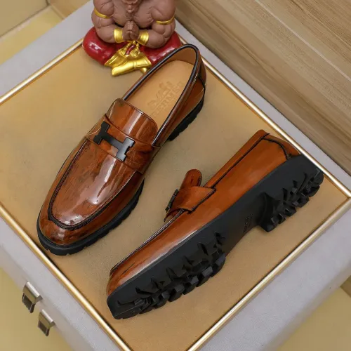 Replica Hermes Leather Shoes For Men #1463386 $96.00 USD for Wholesale