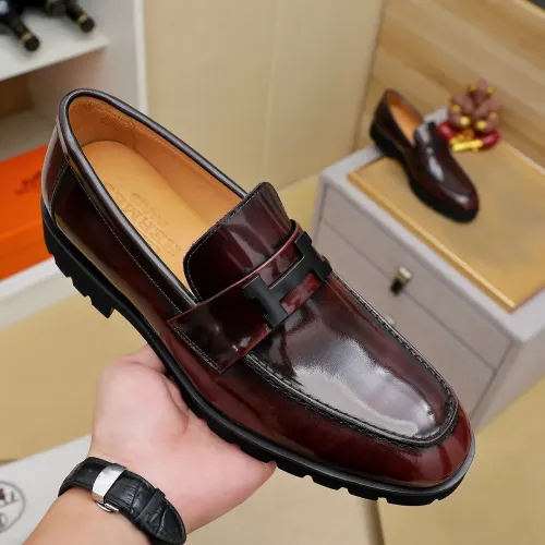 Replica Hermes Leather Shoes For Men #1463387 $96.00 USD for Wholesale