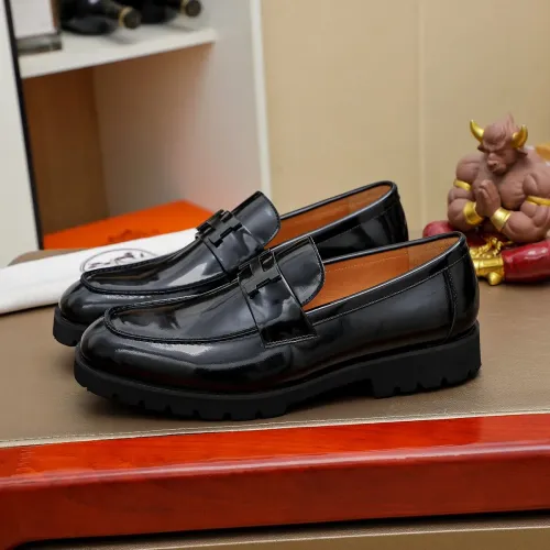 Replica Hermes Leather Shoes For Men #1463389 $96.00 USD for Wholesale