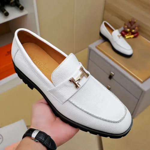 Replica Hermes Leather Shoes For Men #1463390 $96.00 USD for Wholesale