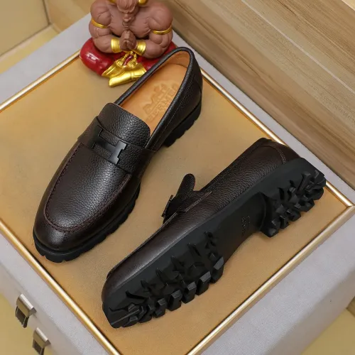 Replica Hermes Leather Shoes For Men #1463391 $96.00 USD for Wholesale