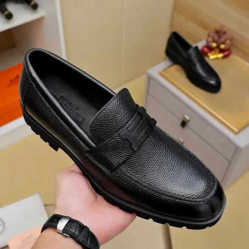 Replica Hermes Leather Shoes For Men #1463392 $96.00 USD for Wholesale