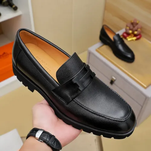 Replica Hermes Leather Shoes For Men #1463393 $96.00 USD for Wholesale
