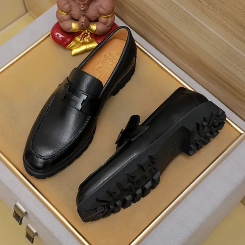 Replica Hermes Leather Shoes For Men #1463393 $96.00 USD for Wholesale