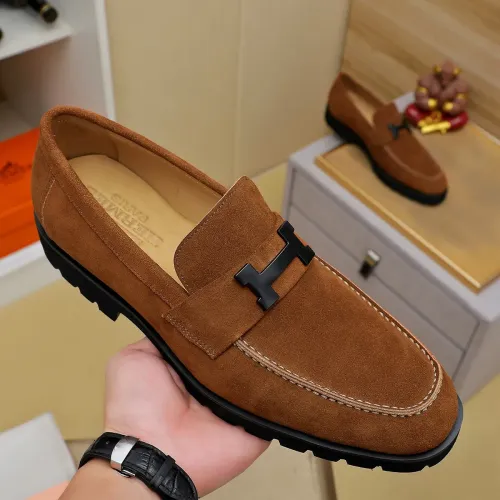 Replica Hermes Leather Shoes For Men #1463395 $96.00 USD for Wholesale
