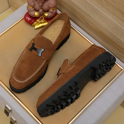 Replica Hermes Leather Shoes For Men #1463395 $96.00 USD for Wholesale