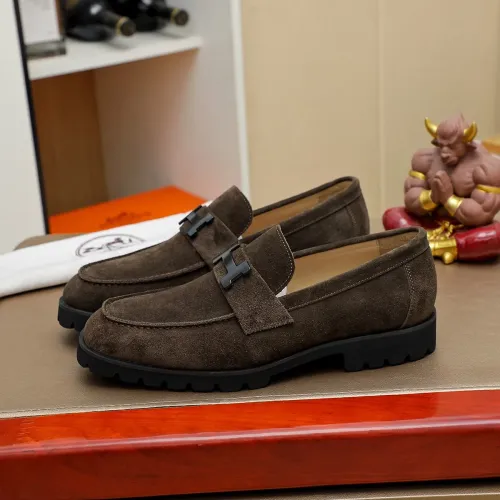 Replica Hermes Leather Shoes For Men #1463396 $96.00 USD for Wholesale