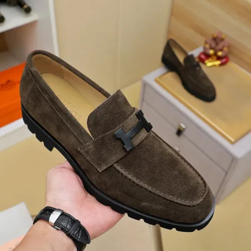 Replica Hermes Leather Shoes For Men #1463396 $96.00 USD for Wholesale