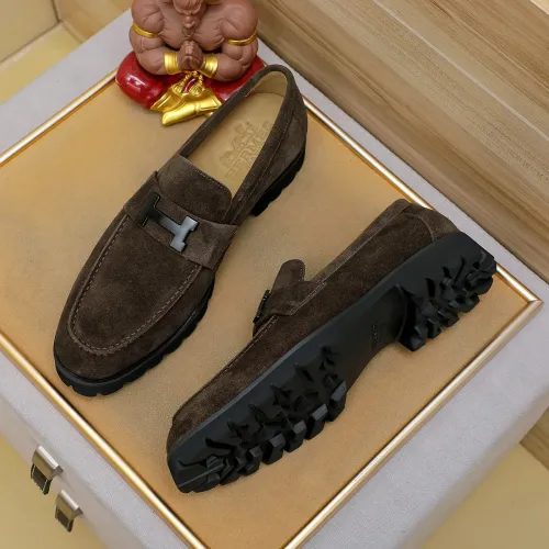 Replica Hermes Leather Shoes For Men #1463396 $96.00 USD for Wholesale