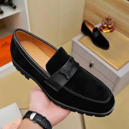 Replica Hermes Leather Shoes For Men #1463397 $96.00 USD for Wholesale