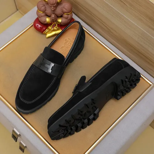 Replica Hermes Leather Shoes For Men #1463397 $96.00 USD for Wholesale