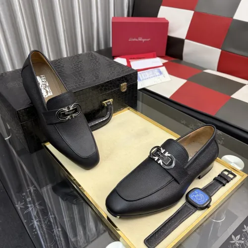 Replica Salvatore Ferragamo Leather Shoes For Men #1463616 $108.00 USD for Wholesale