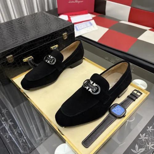 Replica Salvatore Ferragamo Leather Shoes For Men #1463618 $108.00 USD for Wholesale