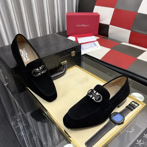 Replica Salvatore Ferragamo Leather Shoes For Men #1463618 $108.00 USD for Wholesale