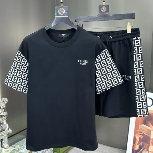 Wholesale Fendi Tracksuits Short Sleeved For Men #1464215 $112.00 USD, Wholesale Quality Replica Fendi Tracksuits